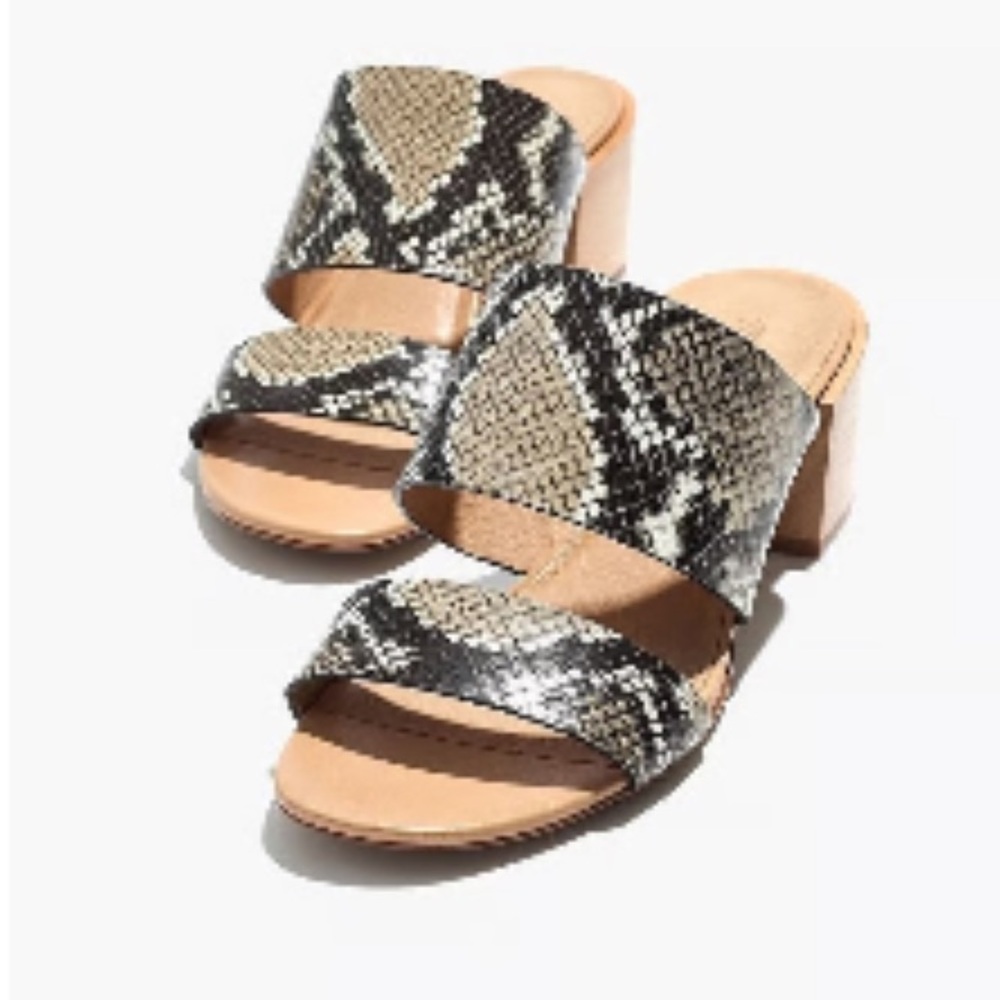 Madewell snake print sandal/low heel. Great condition/great quality!